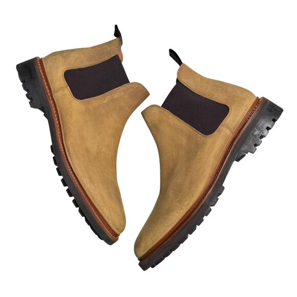 Allen Edmonds Chelsea Boots Mens 10.5D Tan Suede Lug Sole Goodyear Welt 7744 main image 9